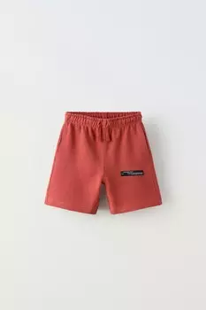 Базовые шорты-бермуды label ZARA, красный/коралловый