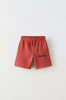 Базовые шорты-бермуды label ZARA, красный/коралловый