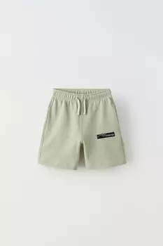 Базовые шорты-бермуды label ZARA, светло-зеленый