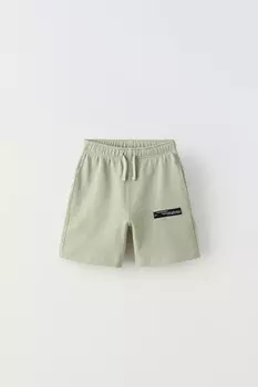 Базовые шорты-бермуды label ZARA, светло-зеленый