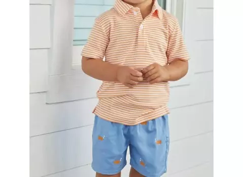 Базовые шорты с вышивкой Little Boys в цвете "Золотая рыбка" LITTLE ENGLISH