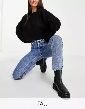 Базовые синие джинсы «мама» средней длины Pull&Bear