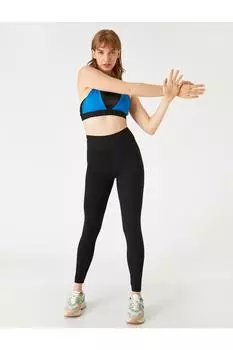Базовые спортивные леггинсы с высокой талией Koton, черный