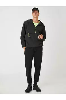 Базовые спортивные штаны Scuba Jogger с карманами и кружевной талией Koton, черный