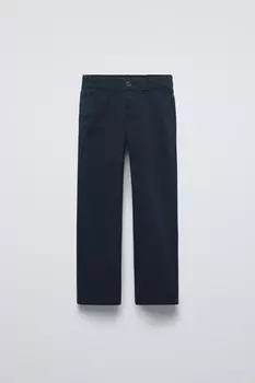 Базовые узкие брюки чинос ZARA, темно-синий