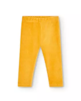 Базовые вельветовые леггинсы для девочек с эластичной резинкой на талии Boboli, желтый