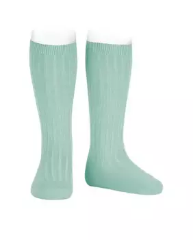 Базовые высокие носки в рубчик для девочки Condor, цвет Verde Agua
