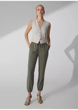 Базовые женские брюки цвета хаки с эластичной резинкой на талии Fabrika Comfort