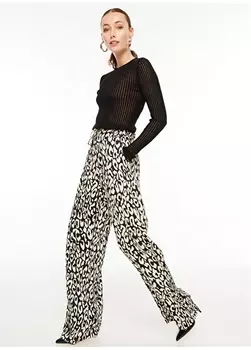 Базовые женские черно-белые брюки с эластичной резинкой на талии Fabrika