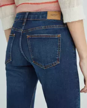 Базовые женские джинсы узкого кроя с 5 карманами Esprit, синий