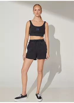 Базовые женские шорты антрацитового цвета с эластичной резинкой на талии Black On Black