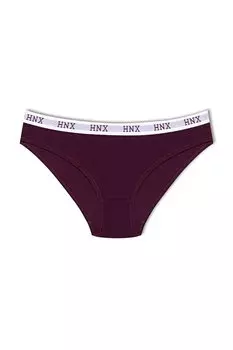 Базовые женские трусики из хлопка с резинкой на талии с надписью HNX, фиолетовый