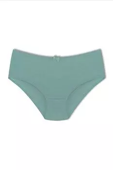 Базовые женские трусики из хлопка с высокой талией HNX, зеленый