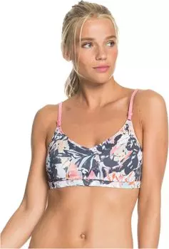 Базовый бикини-топ для фитнеса Roxy, цвет Mood Indigo Trouble Double