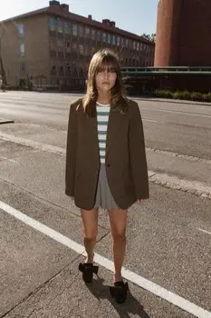 Базовый блейзер ZARA, светлый хаки