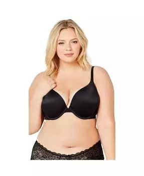 Базовый бюстгальтер больших размеров с глубоким вырезом на косточках AVENUE, черный