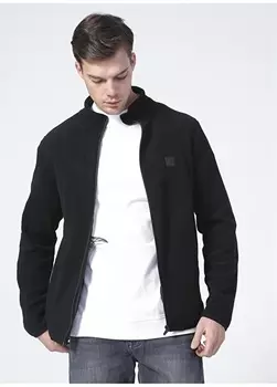 Базовый черный мужской свитшот с воротником-стойкой Fabrika