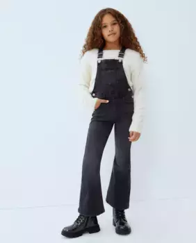 Базовый джинсовый комбинезон для девочек Kids El Corte Ingls, черный