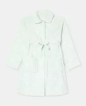 Базовый халат для девочки с принтом Cotton Juice, зеленый