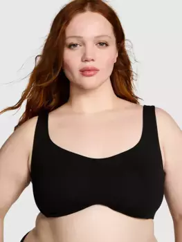 Базовый хлопковый бюстгальтер без подкладки Pink Bralettes & Bra Tops, черный