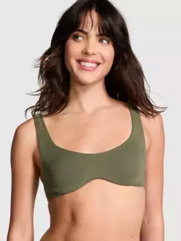 Базовый хлопковый бюстгальтер без подкладки Pink Bralettes & Bra Tops, цвет Casual New Olive