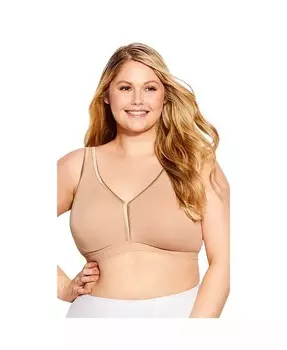 Базовый хлопковый бюстгальтер больших размеров AVENUE, бежевый