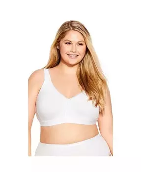 Базовый хлопковый бюстгальтер больших размеров AVENUE, белый