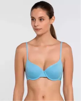 Базовый хлопковый бюстгальтер на косточках Punto Blanco, бирюзовый