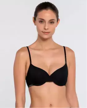 Базовый хлопковый бюстгальтер на косточках Punto Blanco, черный