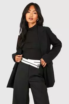 Базовый хлопковый топ с воротником-воронкой и длинными рукавами boohoo, черный