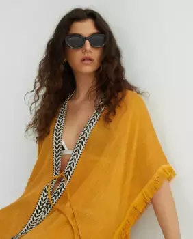 Базовый кафтан с ленточными деталями Tintoretto, горчичный