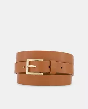 Базовый коричневый ремень с квадратной пряжкой Tintoretto, темно коричневый