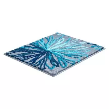 Базовый коврик для ванной ART - 100% полиакрил SUPERSOFT, цвет: бирюзовый/серый, размер: 50х60 см GRUND, синий