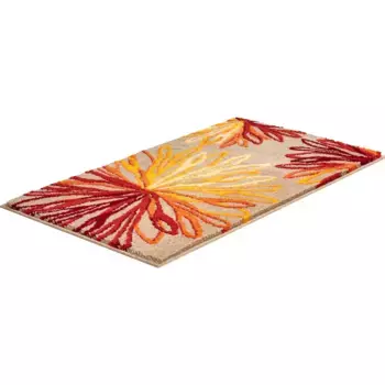 Базовый коврик для ванной «Art», высота 20 мм, нескользящее покрытие, подходит для пола с подогревом, цветочный узор, элегантный коврик для ванной Grund, оранжевый/бежевый