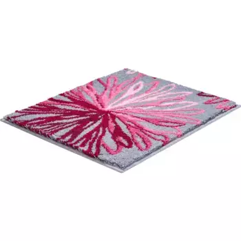 Базовый коврик для ванной «Art», высота 20 мм, нескользящее покрытие, подходит для пола с подогревом, цветочный узор, элегантный коврик для ванной Grund, розовый/серый