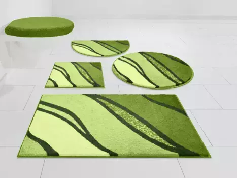 Базовый коврик для ванной "Белиз" Grund 3 шт. Отдельностоящий туалетный гарнитур, цвет apfelgrn