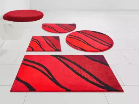 Базовый коврик для ванной "Белиз" Grund 3 шт. Отдельностоящий туалетный гарнитур, красный