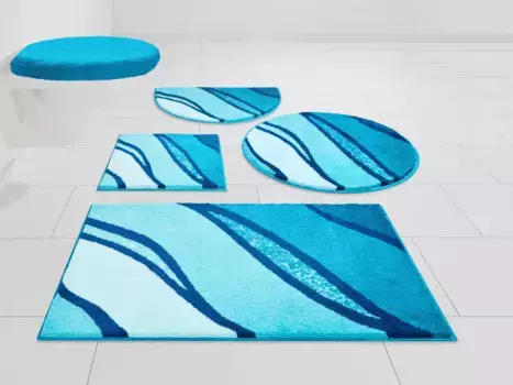 Базовый коврик для ванной "Белиз" Grund 3 шт. Подвесной туалетный гарнитур, бирюзовый