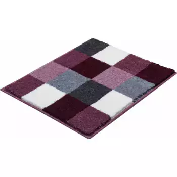 Базовый коврик для ванной «BONA», высота 20 мм, подходит для пола с подогревом, нескользящий, в клетку, пушистый, мягкий Grund, цвет beere