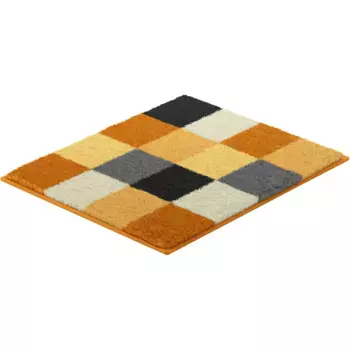 Базовый коврик для ванной «BONA», высота 20 мм, подходит для пола с подогревом, нескользящий, в клетку, пушистый, мягкий Grund, желтый