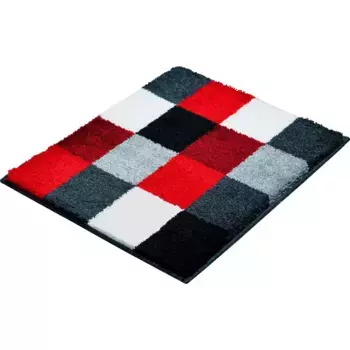 Базовый коврик для ванной «BONA», высота 20 мм, подходит для пола с подогревом, нескользящий, в клетку, пушистый, мягкий Grund, цвет rubin