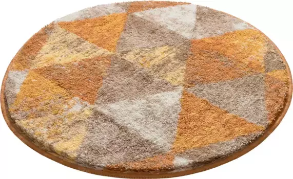 Базовый коврик для ванной "Curati", высота 20 мм, нескользящее покрытие, прочный, подходит для пола с подогревом, мягкий на ощупь Grund круглый ( 70 см), цвет ocker/beige