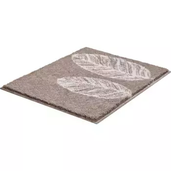 Базовый коврик для ванной «Дуэтто», высота 20 мм, нескользящее покрытие, подходит для пола с подогревом, коврик для ванной с рисунком перьев Grund, серо-коричневый