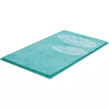 Базовый коврик для ванной «Дуэтто», высота 20 мм, нескользящее покрытие, подходит для пола с подогревом, коврик для ванной с рисунком перьев Grund, цвет trkis