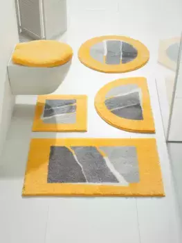 Базовый коврик для ванной Grund Прямоугольный коврик для туалета без выреза (50х47 см), Крышка крышки унитаза (50х47 см), цвет gelb