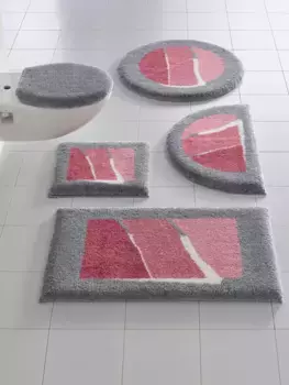 Базовый коврик для ванной Grund Прямоугольный коврик для туалета без выреза (50х47 см), Крышка крышки унитаза (50х47 см), цвет ros