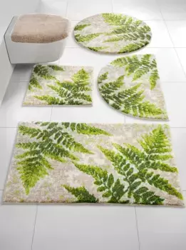 Базовый коврик для ванной Grund Прямоугольный коврик для туалета без выреза (45х50 см), Крышка крышки унитаза (47х50 см), зеленый