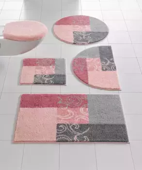 Базовый коврик для ванной Grund Прямоугольный коврик для туалета без выреза (45х50 см), Крышка крышки унитаза (47х50 см), цвет grau-ros