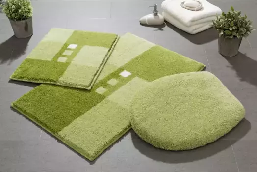 Базовый коврик для ванной Grund прямоугольный (40+50х50+80 см), зеленый
