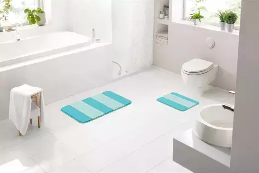 Базовый коврик для ванной Grund прямоугольный (40+50х50+80 см), синий